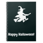 White Witch on Black - Happy Halloween  Notizblock (Vorderseite)