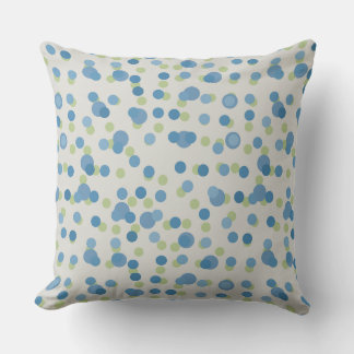 white with blue and green dots kissen