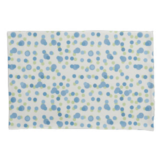 white with blue and green dots kissenbezug