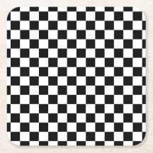 White with Classic Black Square Pattern Style