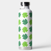 WHITE WITH GREEN LINEN LOOK IRISH SHAMROCKS TRINKFLASCHE (Rechts)