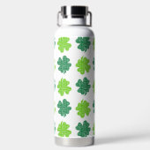 WHITE WITH GREEN LINEN LOOK IRISH SHAMROCKS TRINKFLASCHE (Rückseite)