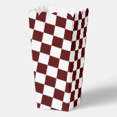 White with Maroon Square Pattern Popcorn Geschenkschachtel (Rückseite)