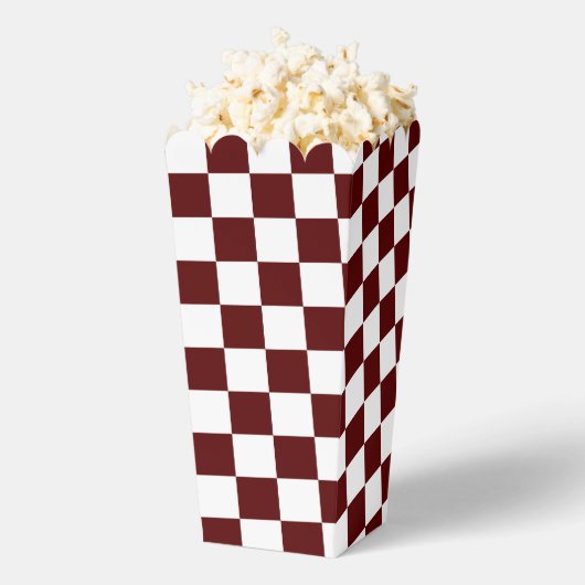 White with Maroon Square Pattern Popcorn Geschenkschachtel (Geplatzt)