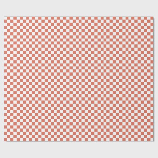 White with Terracotta Square Style Geschenkpapier (Flach)