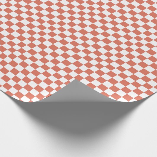 White with Terracotta Square Style Geschenkpapier (Ecke)