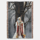 White Wizard Oak Tree Fantasy Decke (Vorderseite Vertikal)