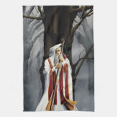 White Wizard Oak Tree Fantasy Geschirrtuch (Vertikal)