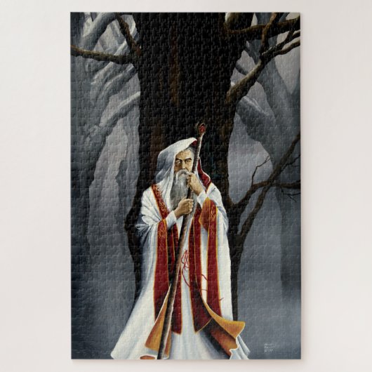 White Wizard Oak Tree Fantasy Puzzle (Vertikal)