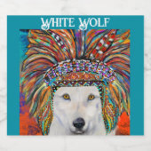 White Wolf Art Alkoholflaschenetikett (Einzelnes Label)