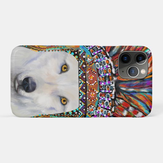 White Wolf Art Case-Mate iPhone Hülle (Rückseite (Horizontal))