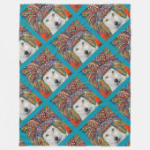 White Wolf Art Fleecedecke (Vorderseite)