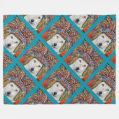 White Wolf Art Fleecedecke (Vorderseite (Horizontal))