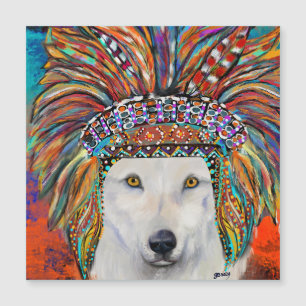 White Wolf Art Magnetkarte