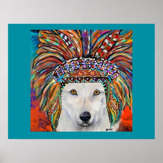 White Wolf Art Poster (Vorne)