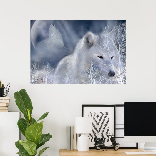 White Wolf Art Poster/Print Poster (Heimbüro)