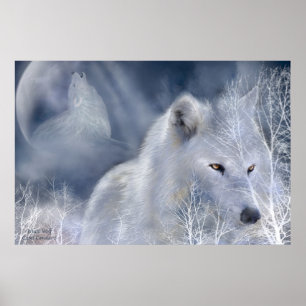 White Wolf Art Poster/Print Poster