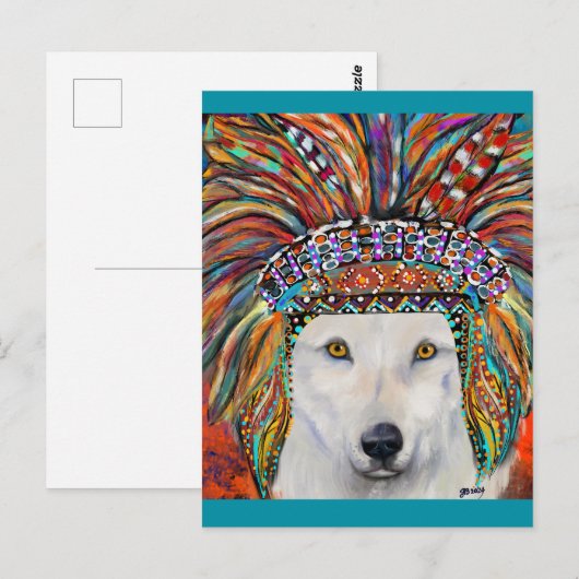 White Wolf Art Postkarte (Vorne/Hinten)