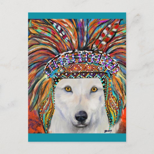 White Wolf Art Postkarte (Vorderseite)