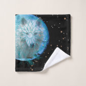 White Wolf Blue Moon Badhandtuch Set (Waschlappen)