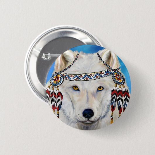 White Wolf Button (Vorne & Hinten)