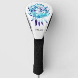 White Wolf Dreamcatcher Lila Blue Floral Golf Headcover