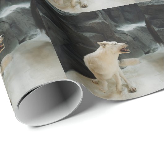 White Wolf Geschenkpapier (Rolleneckpunkt)