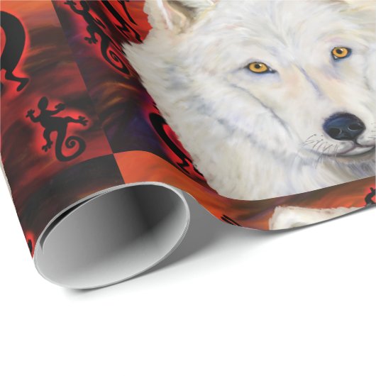 White Wolf Geschenkpapier (Rolleneckpunkt)