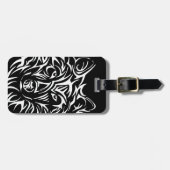 White Wolf Head auf Black  Gepäckanhänger (Vorderseite horizontal)