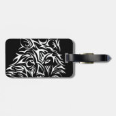 White Wolf Head auf Black  Gepäckanhänger (Rückseite horizontal)