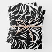 White Wolf Head auf Black Geschenkpapier Set (Beispiel)