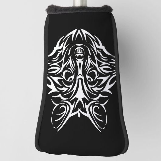 White Wolf Head auf Black Golf Headcover (Rotieren 90)