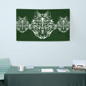 White Wolf Head auf Green Banner (Messeveranstaltung)