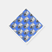 White Wolf Head Muster Design Blau Serviette (Ecke)