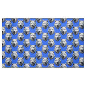 White Wolf Head Muster Design Blau Stoff (Fat Quarter (45,7 x 55,9 cm))