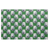 White Wolf Head Pattern Design Green Stoff (Fat Quarter (45,7 x 55,9 cm))