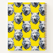 White Wolf Head Pattern Design Yellow Notizblock (Rückseite)