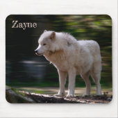 White Wolf Individuelle Name Wildlife Lover Mousepad (Vorne)