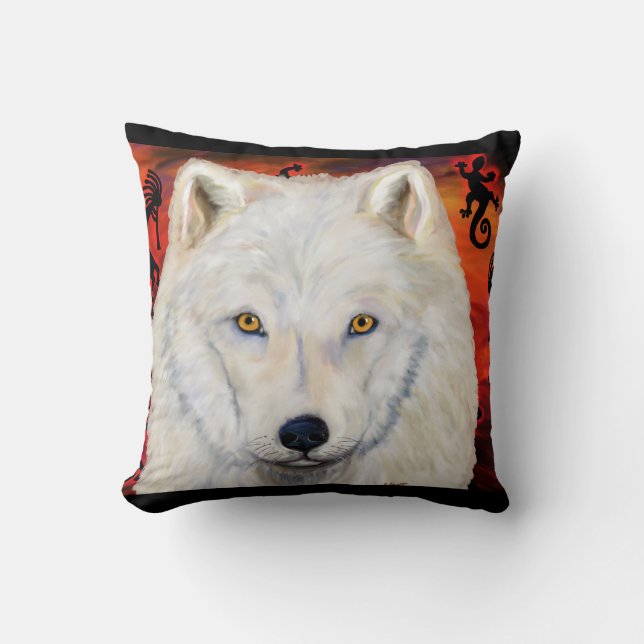 White Wolf Kissen (Vorderseite)