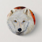 White Wolf Kokopelli Button (Vorderseite)