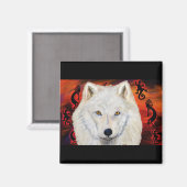 White Wolf Kokopelli Magnet (Vorderseite/Rückseite)
