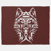 White Wolf Kopf auf Blut rot Fleecedecke (Vorderseite (Horizontal))