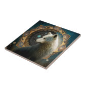 White Wolf Mandala Fliese (Seite)