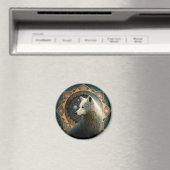 White Wolf Mandala Magnet (In Situ (Geschirrspüler))