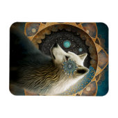 White Wolf Mandala Magnet (Horizontal)