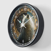 White Wolf Mandala Uhr (Winkel)
