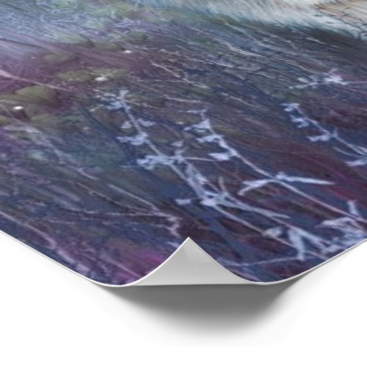 White Wolf Mates Art Poster/Print Poster (Ecke)