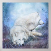White Wolf Mates Art Poster/Print Poster (Vorne)