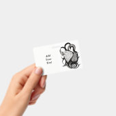 White Wolf mit Raven Tribal Art Ausweis (Handheld)