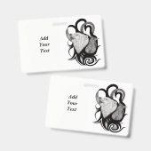 White Wolf mit Raven Tribal Art Ausweis (Vorder- & Rückseite)